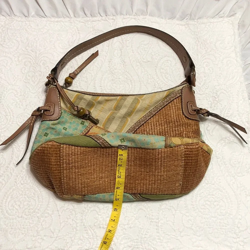 Fossil Purse Patchwork Basket Weave Shoulder Bag